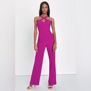 New Lulus Cross Front Halter Jumpsuit S